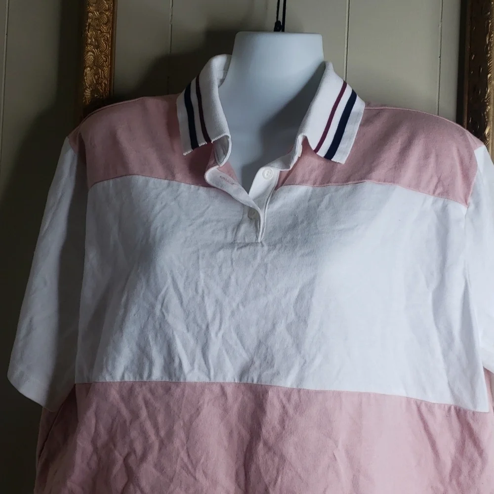 WOMEN'S Short Sleeve Rugby Stripe Collared Top - Wild Fable - Picture 4 of 7